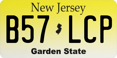 NJ license plate B57LCP