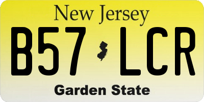 NJ license plate B57LCR
