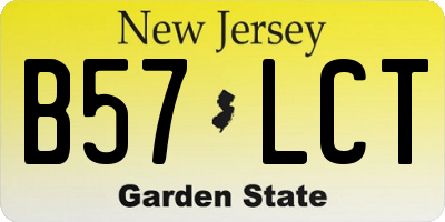 NJ license plate B57LCT