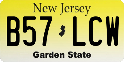NJ license plate B57LCW
