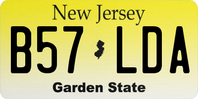 NJ license plate B57LDA