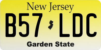 NJ license plate B57LDC