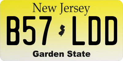 NJ license plate B57LDD