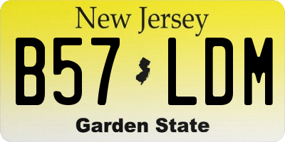 NJ license plate B57LDM