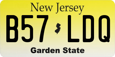NJ license plate B57LDQ