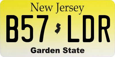 NJ license plate B57LDR