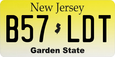 NJ license plate B57LDT