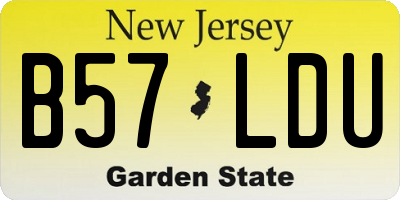 NJ license plate B57LDU