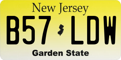 NJ license plate B57LDW