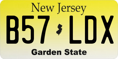 NJ license plate B57LDX