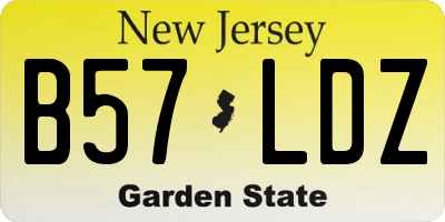 NJ license plate B57LDZ
