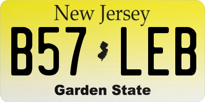 NJ license plate B57LEB