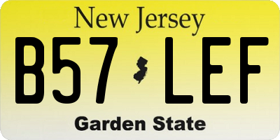 NJ license plate B57LEF