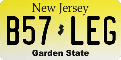 NJ license plate B57LEG