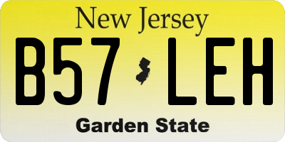 NJ license plate B57LEH