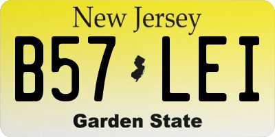 NJ license plate B57LEI