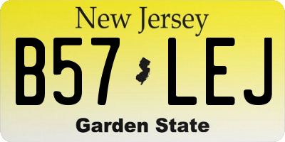 NJ license plate B57LEJ