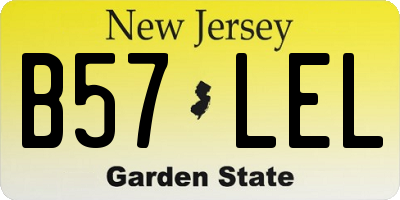 NJ license plate B57LEL