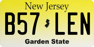 NJ license plate B57LEN