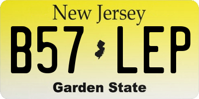 NJ license plate B57LEP