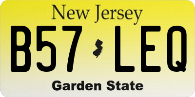 NJ license plate B57LEQ