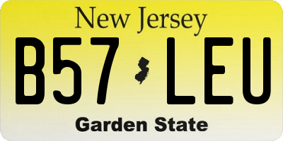 NJ license plate B57LEU