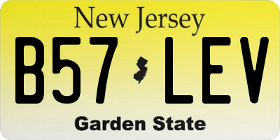 NJ license plate B57LEV