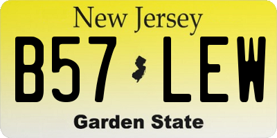 NJ license plate B57LEW
