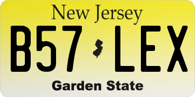 NJ license plate B57LEX