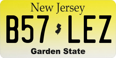 NJ license plate B57LEZ
