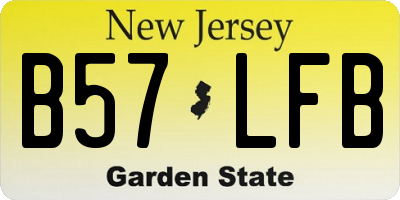 NJ license plate B57LFB