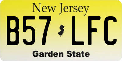NJ license plate B57LFC