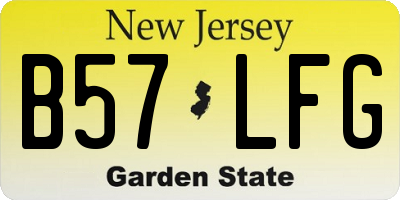 NJ license plate B57LFG