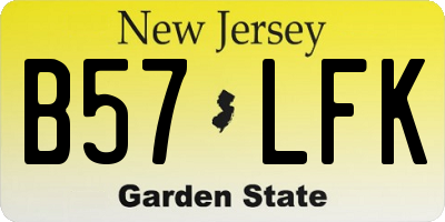 NJ license plate B57LFK