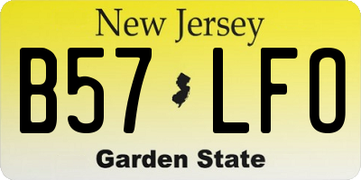 NJ license plate B57LFO