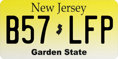 NJ license plate B57LFP