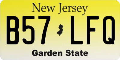 NJ license plate B57LFQ