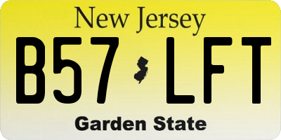NJ license plate B57LFT