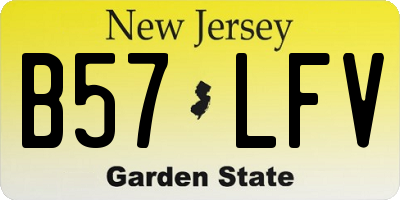 NJ license plate B57LFV