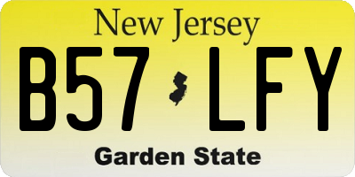 NJ license plate B57LFY