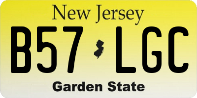NJ license plate B57LGC