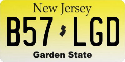 NJ license plate B57LGD