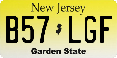NJ license plate B57LGF