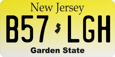 NJ license plate B57LGH