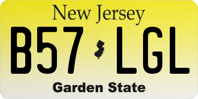 NJ license plate B57LGL