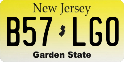 NJ license plate B57LGO