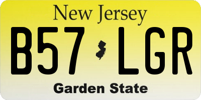 NJ license plate B57LGR
