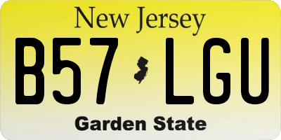 NJ license plate B57LGU