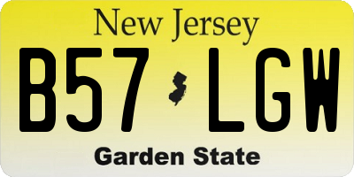 NJ license plate B57LGW