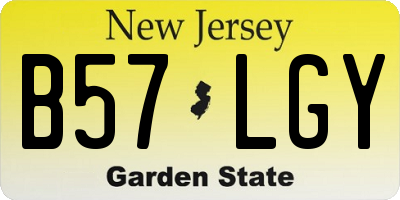 NJ license plate B57LGY